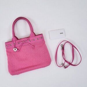 The Sak pink crochet handbag crossbody shoulder bag bright colourful preppy